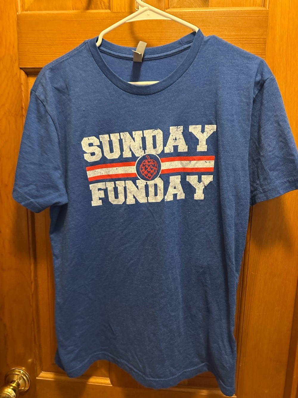 Next Level Apparel Royal Blue Graphic Tee with White Print
